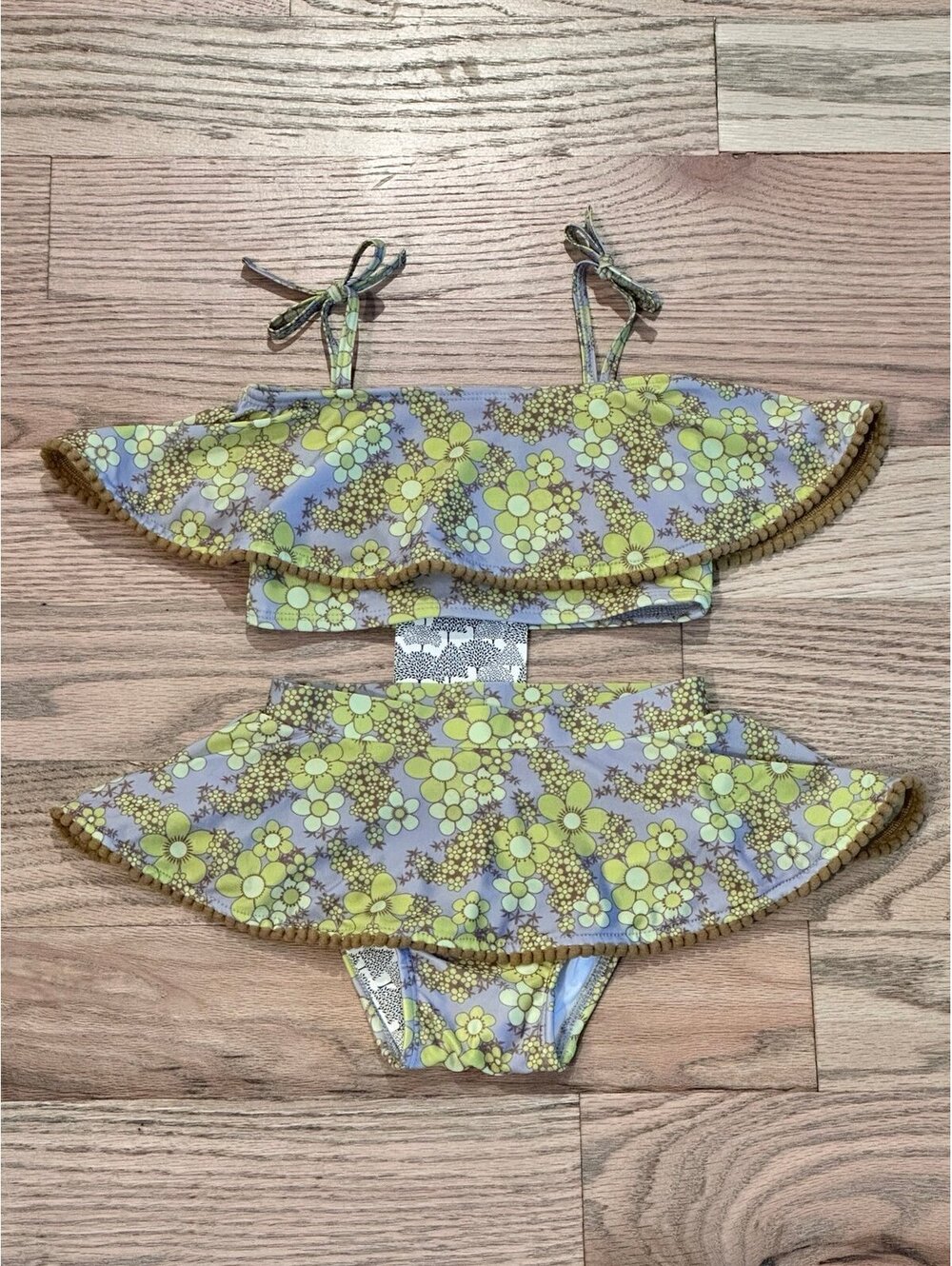 NWT Kate Quinn Ruffle Pom Swim - Bright Granny Floral - Sz 2T